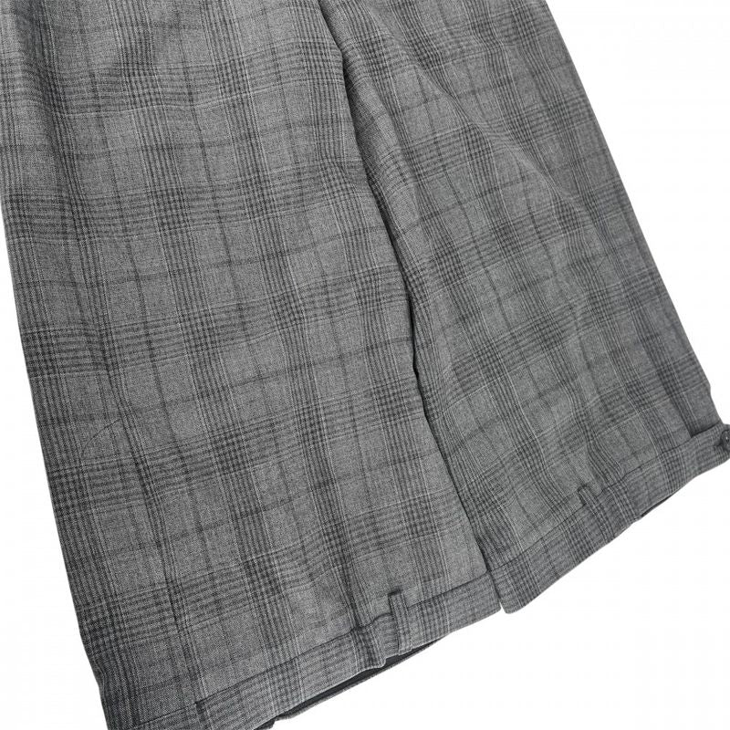 Balenciaga Pants Check Wide 34 Gray Black Wool