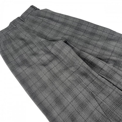 Balenciaga Pants Check Wide 34 Gray Black Wool