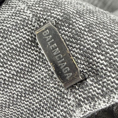 Balenciaga Pants Check Wide 34 Gray Black Wool