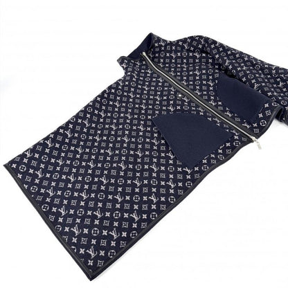Louis Vuitton Poncho Reversible Monogram 34 Navy Black Silver Wool Silk