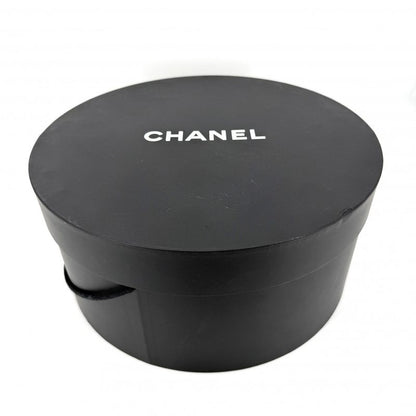 Chanel Beret Check Hat CC Logo M Cotton Polyamide Polyester Black White Spring