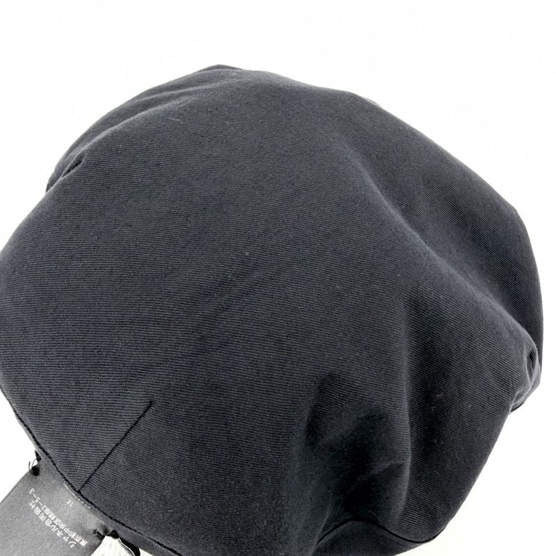 Chanel Beret Check Hat CC Logo M Cotton Polyamide Polyester Black White Spring