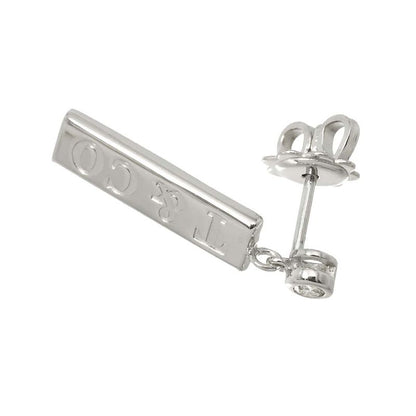 Tiffany & Co Bar Drop Diamond Earrings 18k WG White Gold 750 Pierced