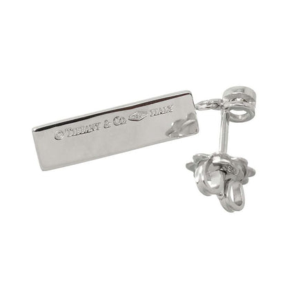 Tiffany & Co Bar Drop Diamond Earrings 18k WG White Gold 750 Pierced