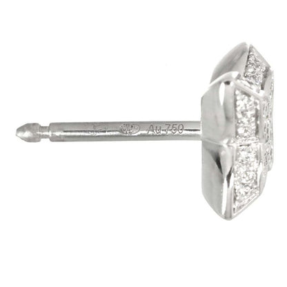 Louis Vuitton LV Double Round Diamond Earrings 18k WG 750 Pierced