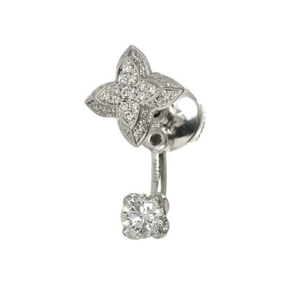 Louis Vuitton LV Double Round Diamond Earrings 18k WG 750 Pierced