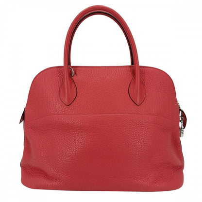 Hermes 2-Way Bolide 35 Shoulder Bag Crossbody Leather Red Silver