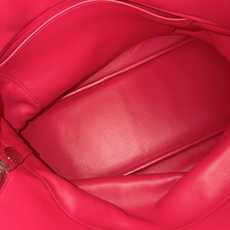 Hermes 2-Way Bolide 35 Shoulder Bag Crossbody Leather Red Silver