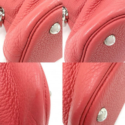 Hermes 2-Way Bolide 35 Shoulder Bag Crossbody Leather Red Silver