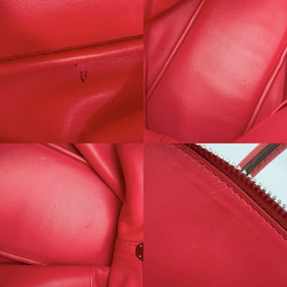 Hermes 2-Way Bolide 35 Shoulder Bag Crossbody Leather Red Silver