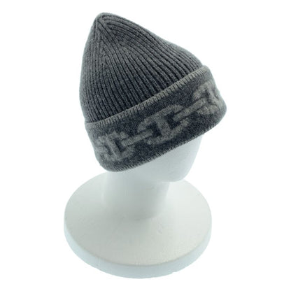 Hermes Heaven Cashmere Chaine D'ancre Motif Knit Cap L Gray Hat