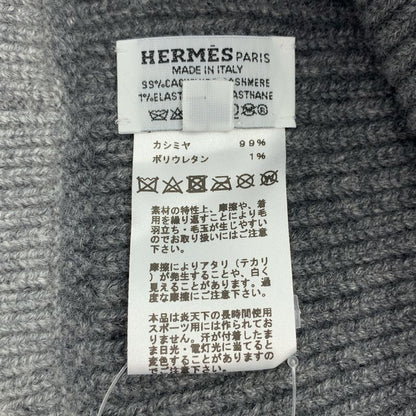 Hermes Heaven Cashmere Chaine D'ancre Motif Knit Cap L Gray Hat