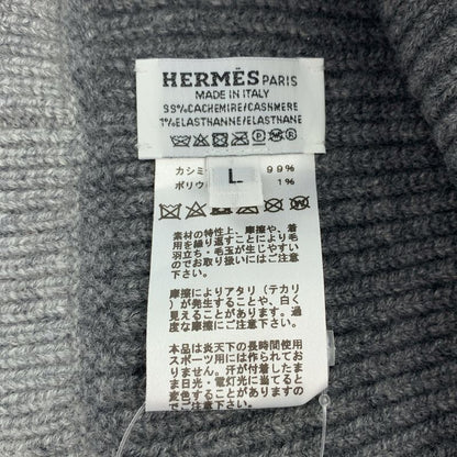 Hermes Heaven Cashmere Chaine D'ancre Motif Knit Cap L Gray Hat
