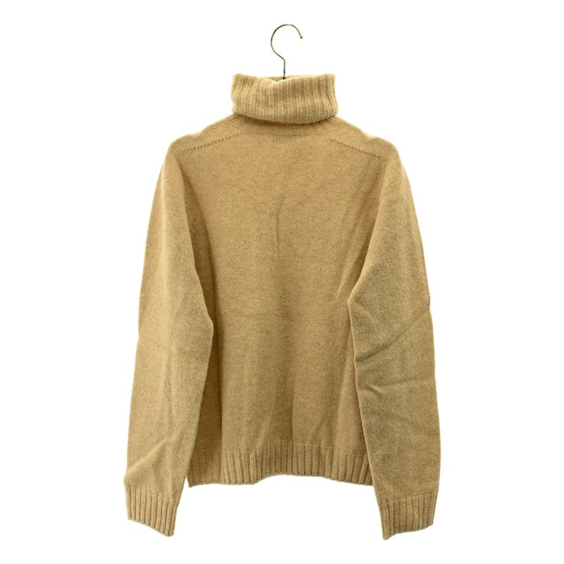 Celine Rib Contrast Turtleneck Knit Beige