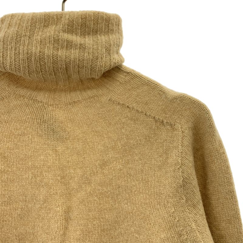 Celine Rib Contrast Turtleneck Knit Beige
