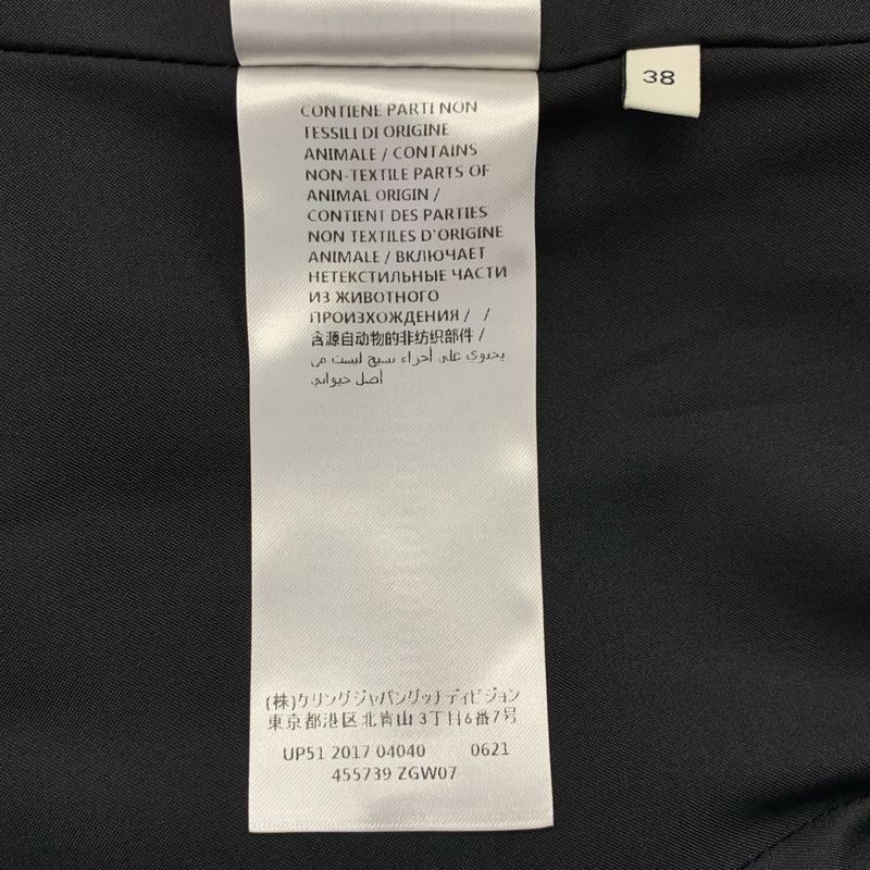 Gucci Wool Chesterfield Coat 38 Black