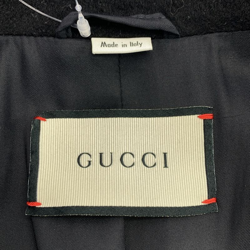 Gucci Wool Chesterfield Coat 38 Black