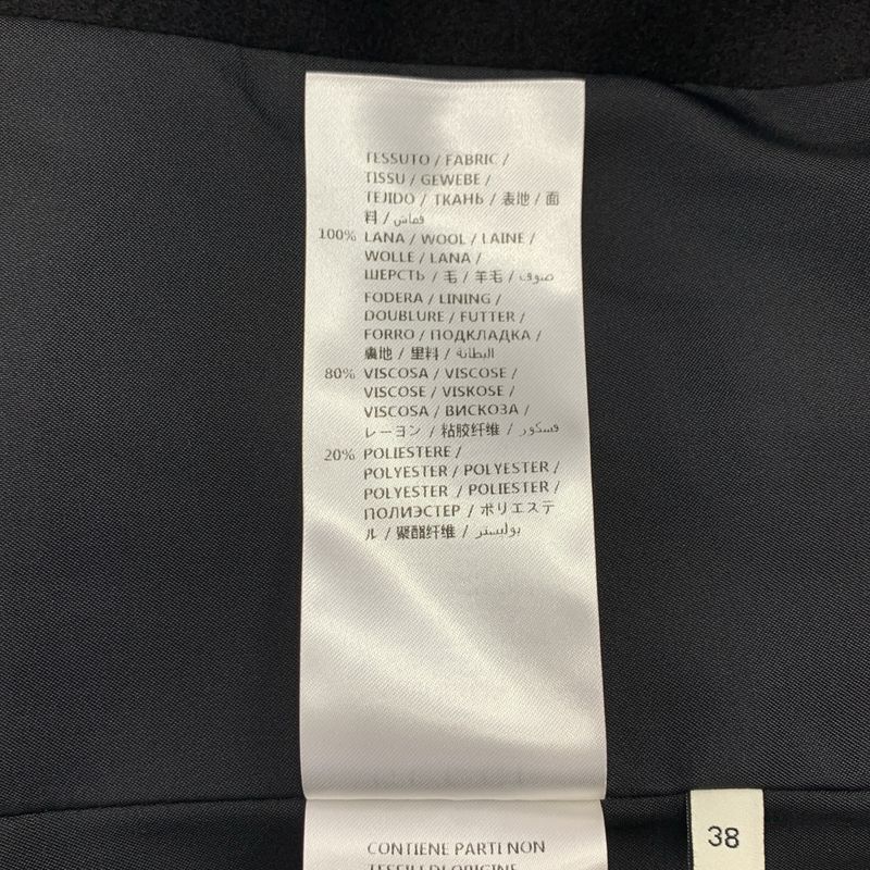 Gucci Wool Chesterfield Coat 38 Black