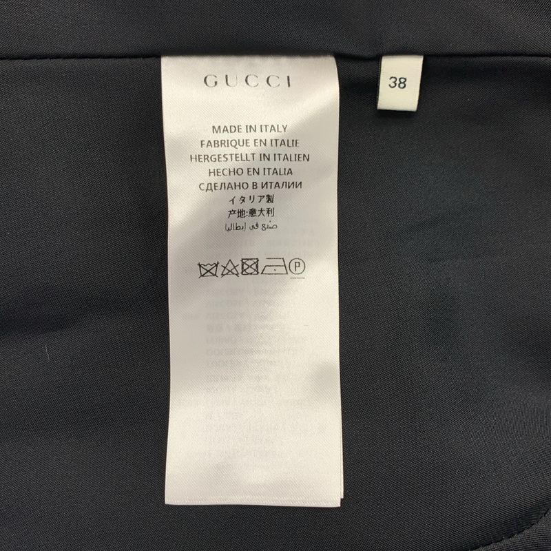 Gucci Wool Chesterfield Coat 38 Black