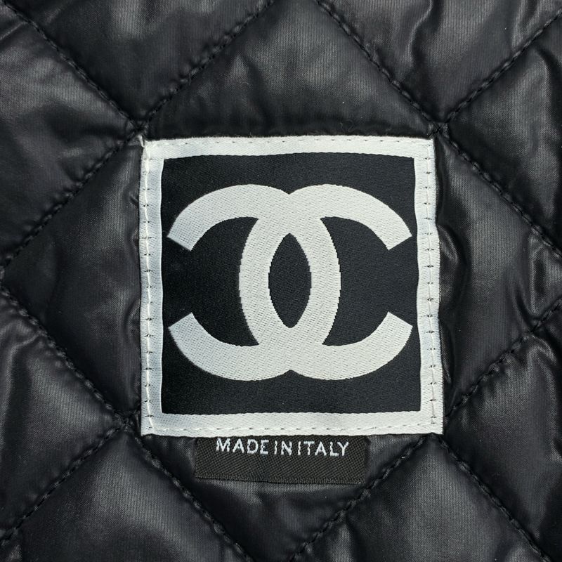 Chanel Frill Decoration CC Logo Down Jacket Black