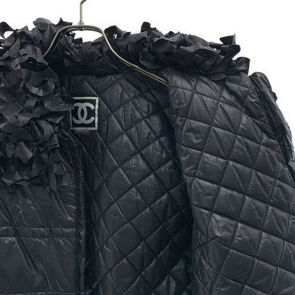 Chanel Frill Decoration CC Logo Down Jacket Black