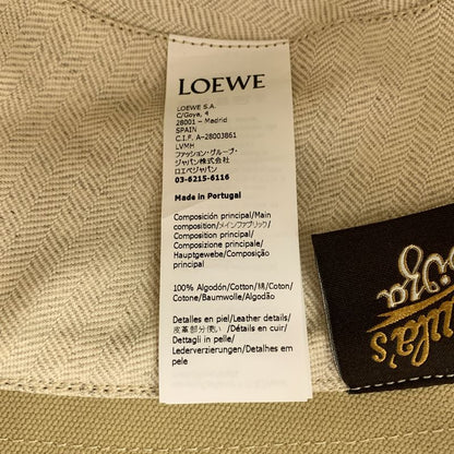 Loewe Paula's Ibiza Leather Logo Patch Bucket Hat 57 Beige