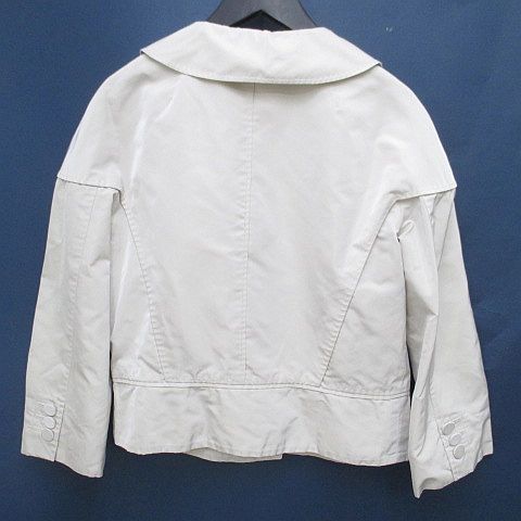 Louis Vuitton Jacket Lightweight Silk 38 White Stitch Snap Button Lining