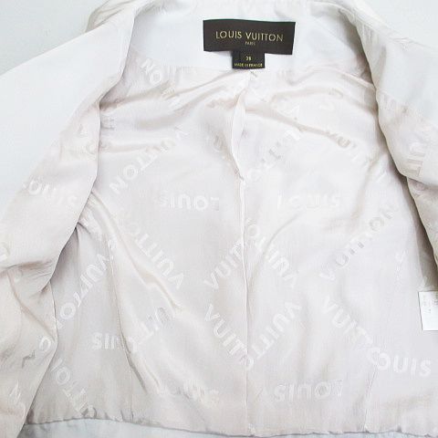 Louis Vuitton Jacket Lightweight Silk 38 White Stitch Snap Button Lining