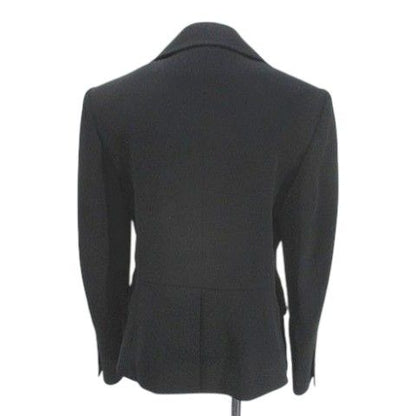 Hermes Double Breasted Jacket 38 Black Wool Lining