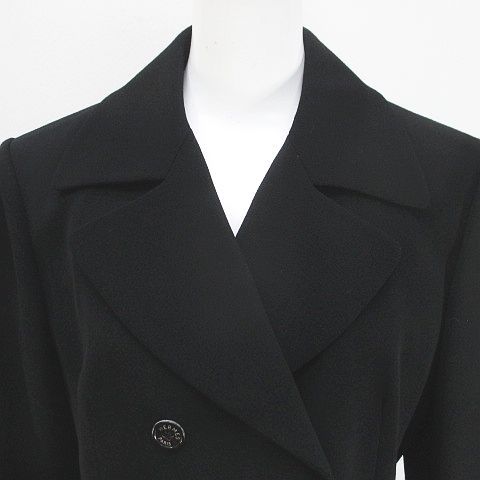 Hermes Double Breasted Jacket 38 Black Wool Lining