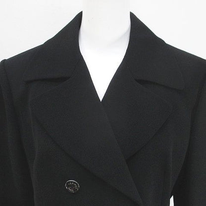 Hermes Double Breasted Jacket 38 Black Wool Lining