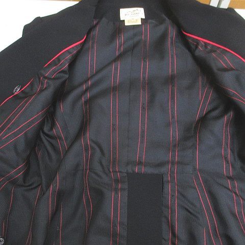 Hermes Double Breasted Jacket 38 Black Wool Lining