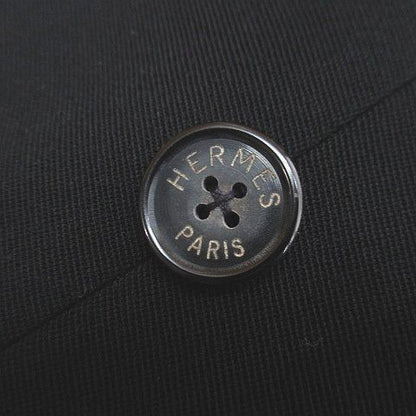Hermes Double Breasted Jacket 38 Black Wool Lining