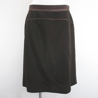 Louis Vuitton Set Jacket Knee Length Skirt Silk 42 Brown Snap Button Roll Up