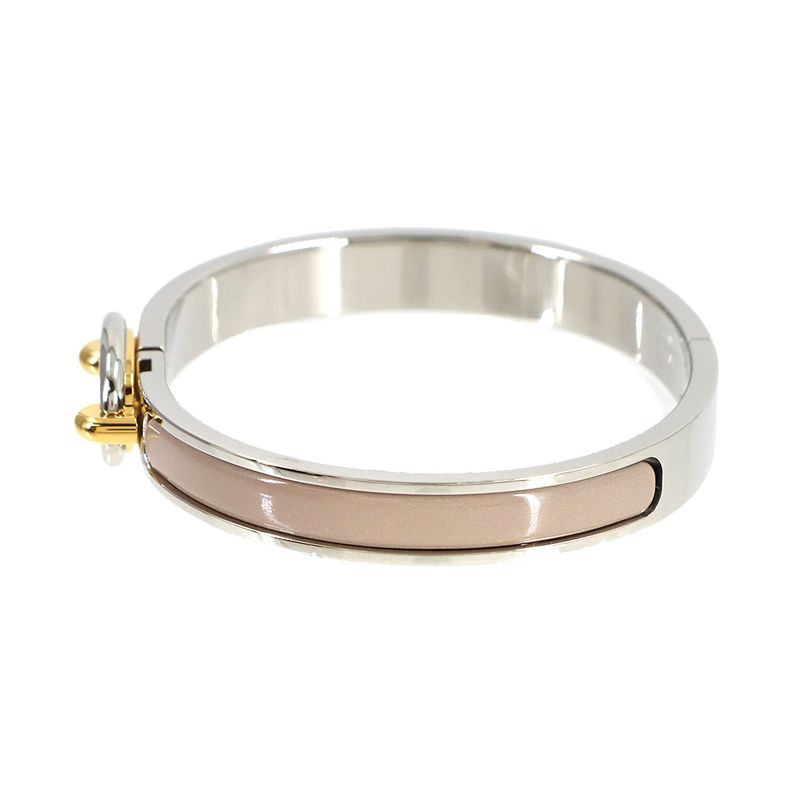 Hermes Mini Click Chaine D'ancre Bangle Brown Glasse Silver Gold Bracelet