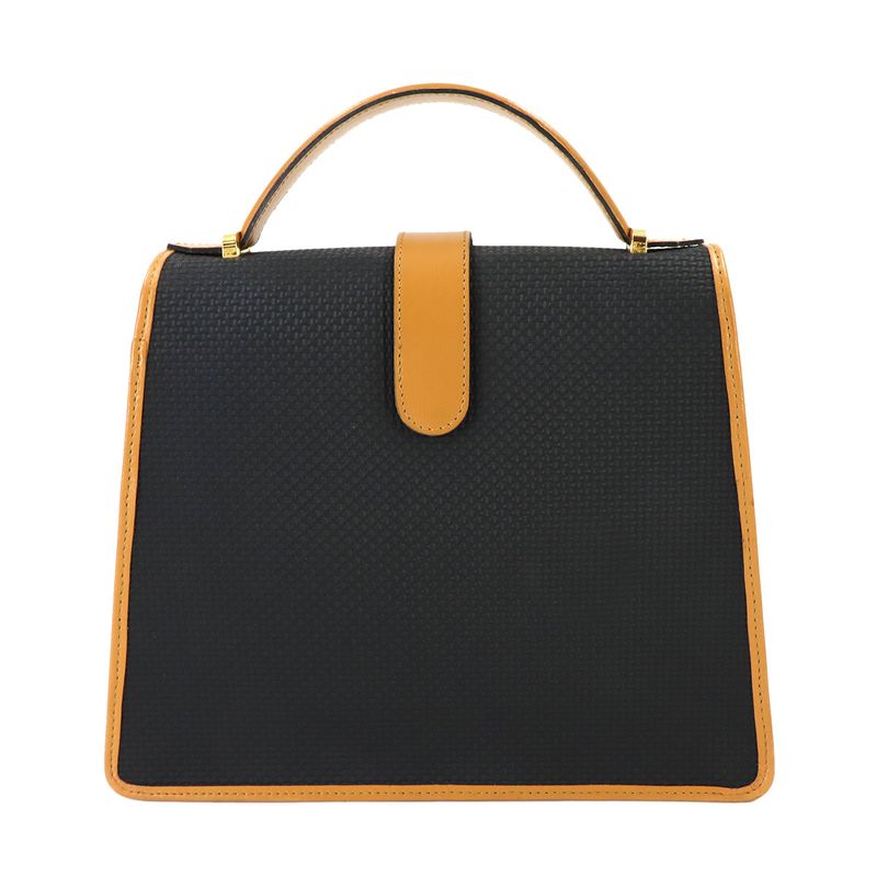 Saint Laurent Yves 2-Way Bag Leather Black Brown Vintage
