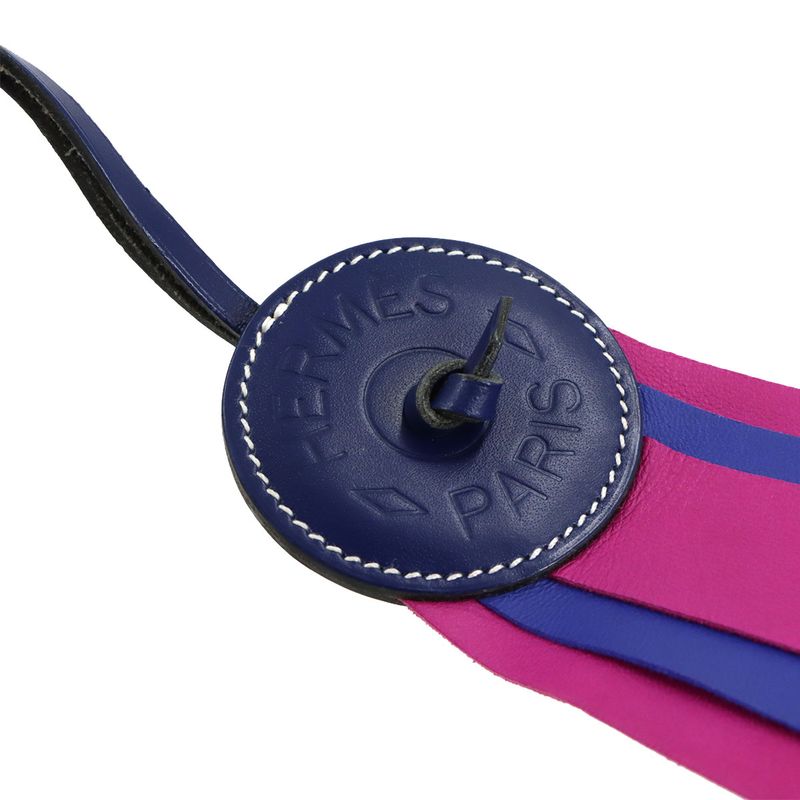 Hermes Paddock Flot Bag Charm Vache Hunter Agno Milo Blue