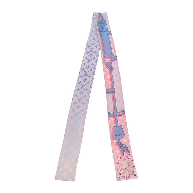 Louis Vuitton Bandeau BB Rising Confidential Scarf Silk Pink Blue Monogram