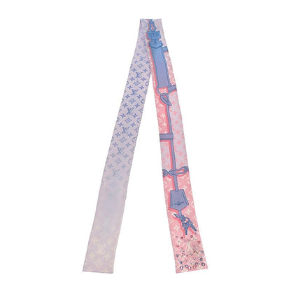 Louis Vuitton Bandeau BB Rising Confidential Scarf Silk Pink Blue Monogram