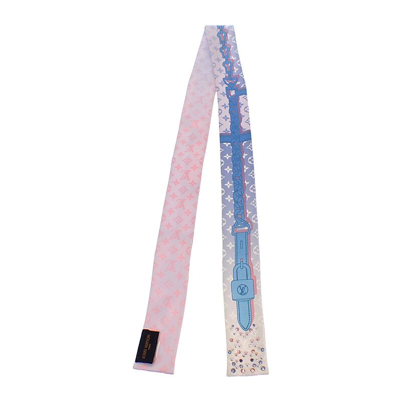 Louis Vuitton Bandeau BB Rising Confidential Scarf Silk Pink Blue Monogram