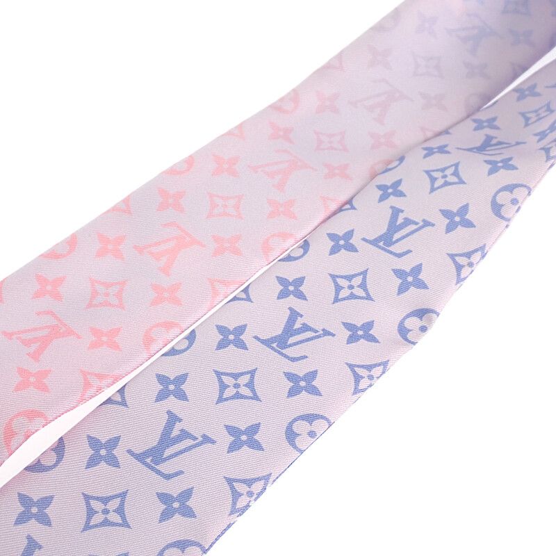 Louis Vuitton Bandeau BB Rising Confidential Scarf Silk Pink Blue Monogram