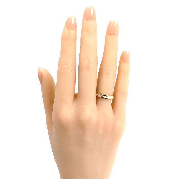 Cartier 18k Yellow Gold PG WG Vendome Ring Diamond 49