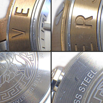 Versace Watch Pro Date Small Second Dual Time Display Sunray Silver Dial SS