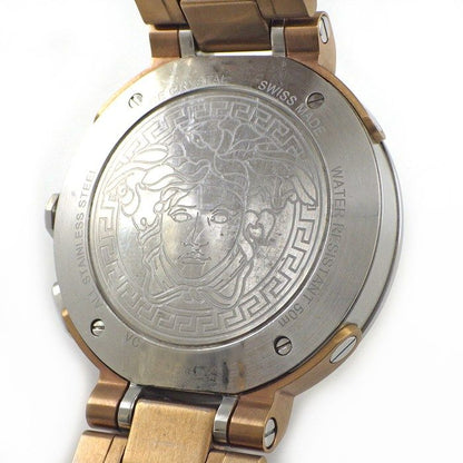 Versace Watch Pro Date Small Second Dual Time Display Sunray Silver Dial SS