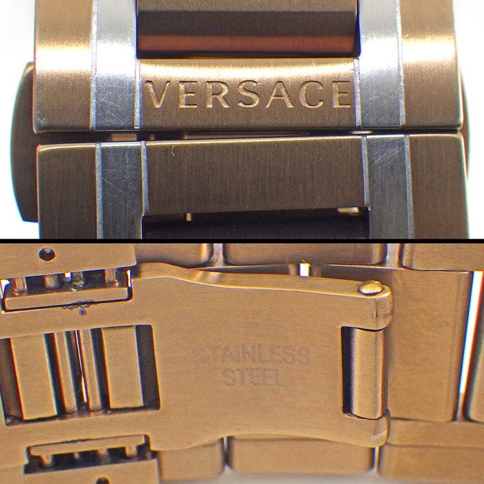 Versace Watch Pro Date Small Second Dual Time Display Sunray Silver Dial SS