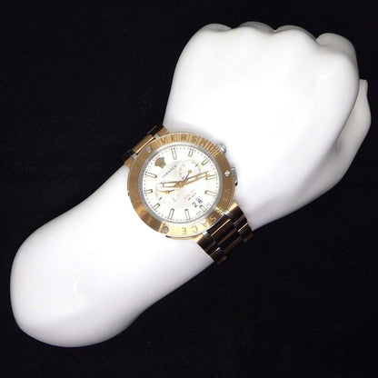 Versace Watch Pro Date Small Second Dual Time Display Sunray Silver Dial SS