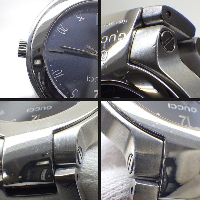 Gucci Watch Sunray Gray Dial Date SS Quartz Analog