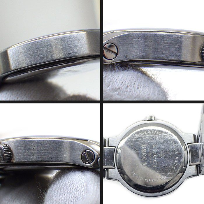 Gucci Watch Sunray Gray Dial Date SS Quartz Analog