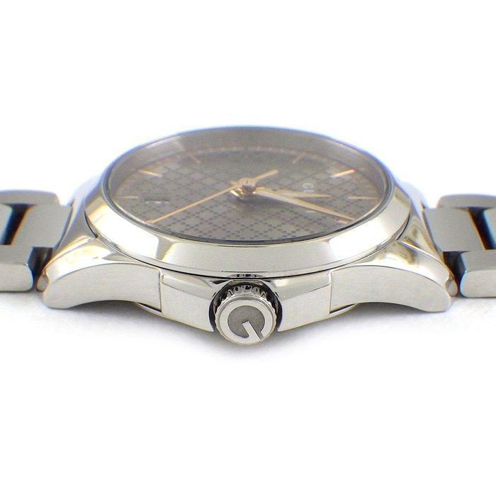 Gucci Watch Timeless 126.5 Brown Dial Date SS Quartz Analog
