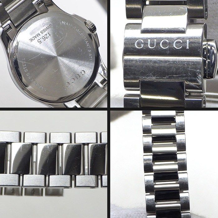 Gucci Watch Timeless 126.5 Brown Dial Date SS Quartz Analog